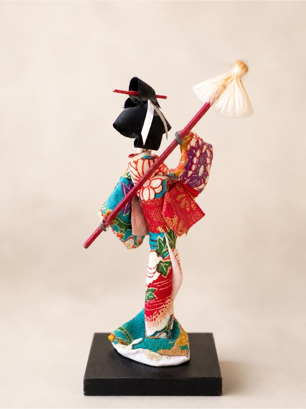 Vintage Japanese Geisha Doll Silk Kimono Mini Decor Japan - Picture 2 of 3